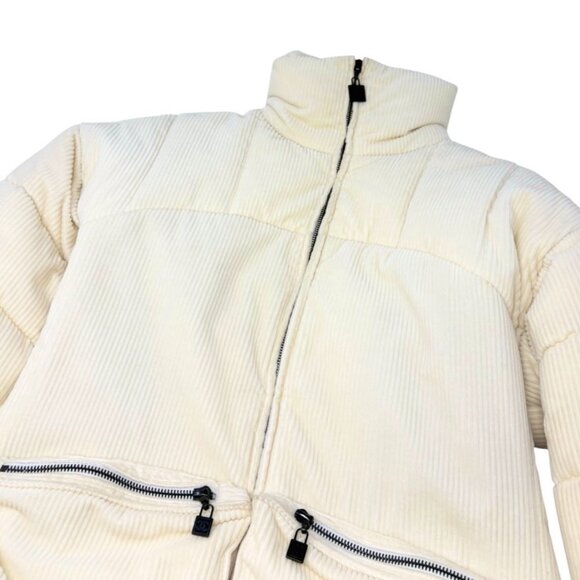 CHANEL Sport Vintage CC Corduroy Puffer Jacket Zip #36 Cream Black [106332] - Picture 5 of 10